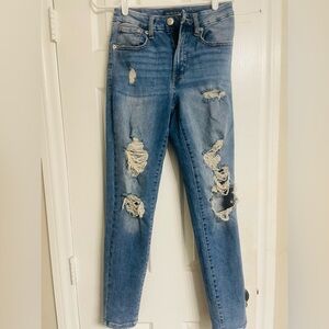 Aeropostale Ripped Blue Skinny Jeans